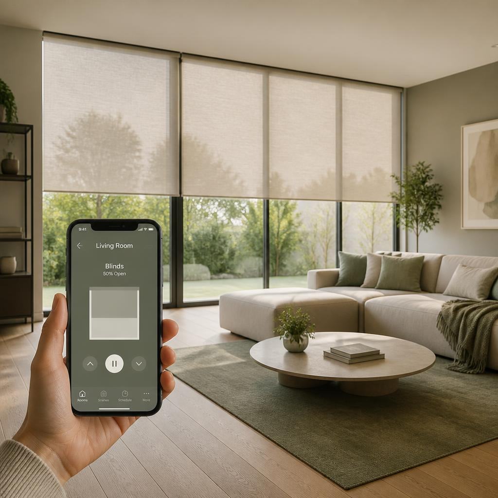 Motorised smart blind controlled via smartphone app